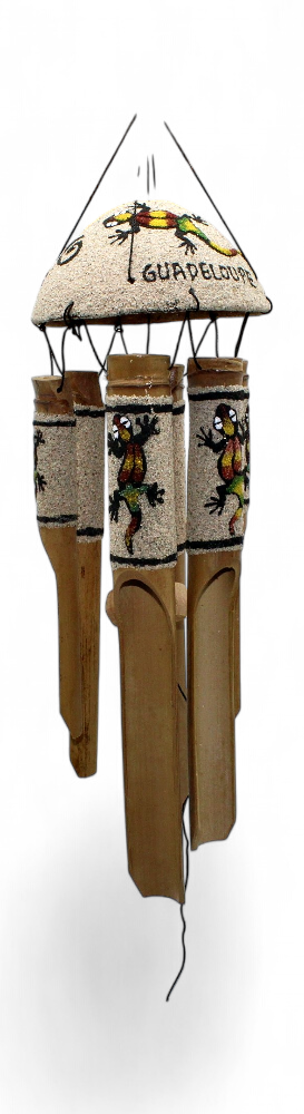 Carillon Bambou 30 Cm Sable Tête demi Coco Sable