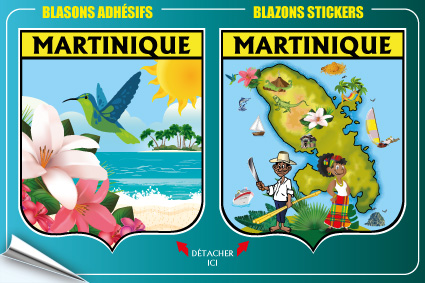 Cp Stick MQ Double Blason Vert/Bleu Martinique 002