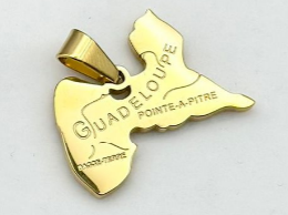 Pendentif Acier Inox Carte 3 Cm Or