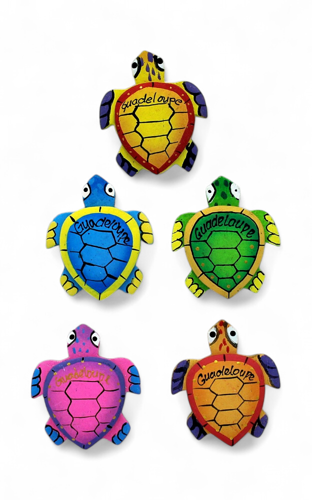 Magnet bois coloré tortue