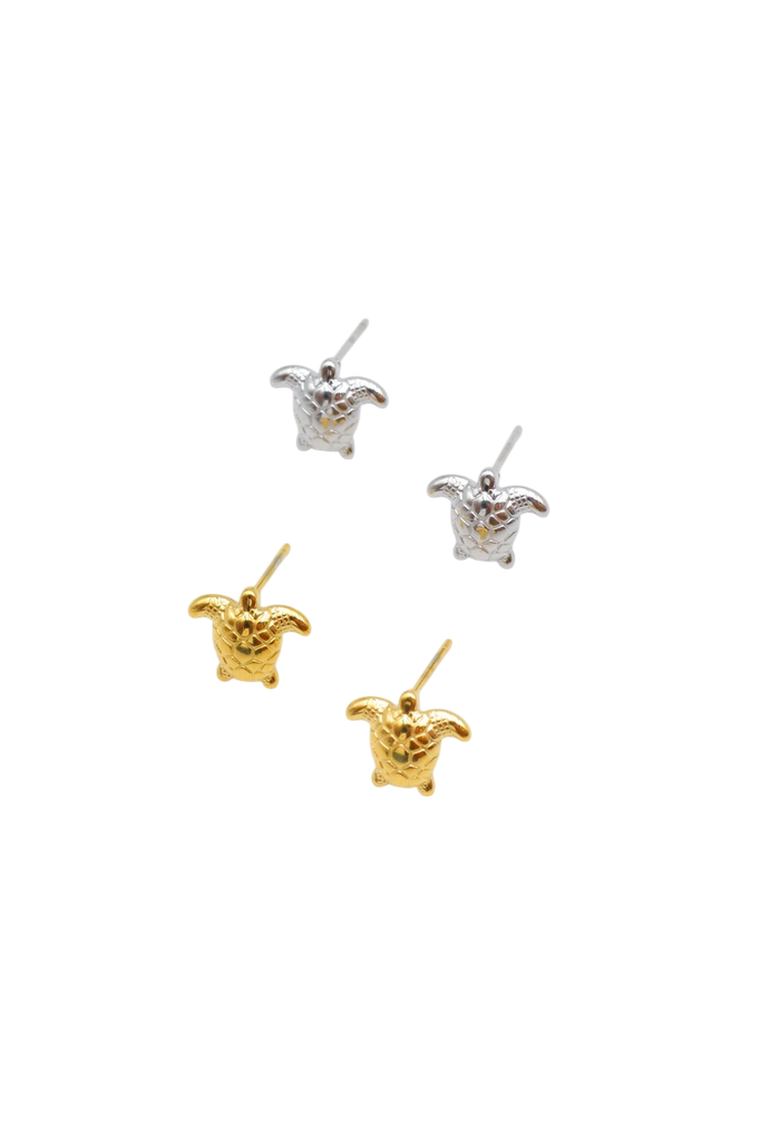 Boucle D'oreille inoxydable puce Tortue