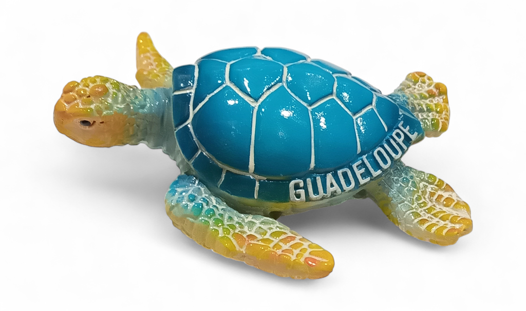 Figurine Résine Tortue Bleu nom île