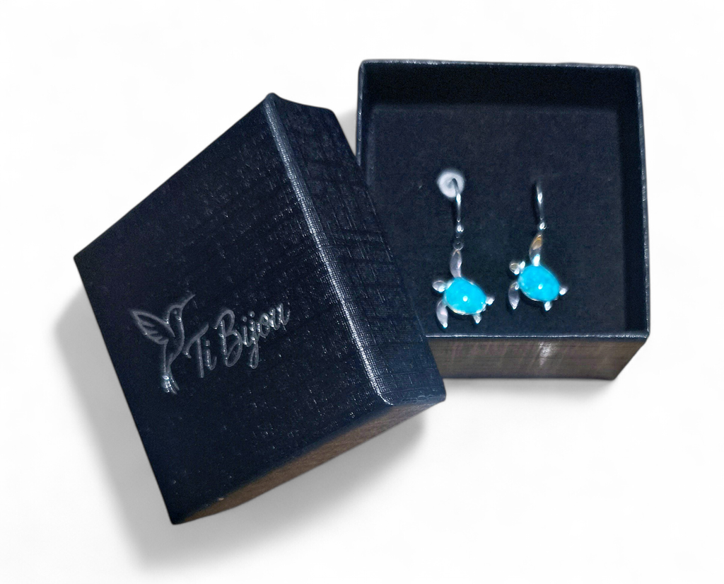 BO Acier inoxydable Sodalite Tortue turquoise 